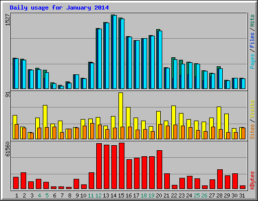 Daily usage for January 2014