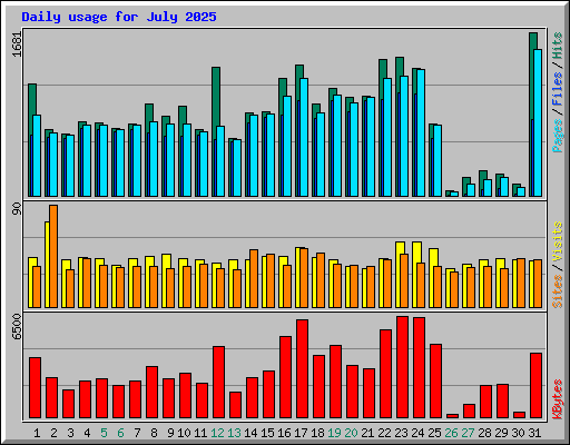 Daily usage for July 2025