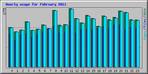 Hourly usage for February 2011