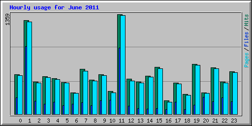Hourly usage for June 2011