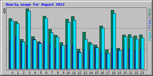 Hourly usage for August 2013