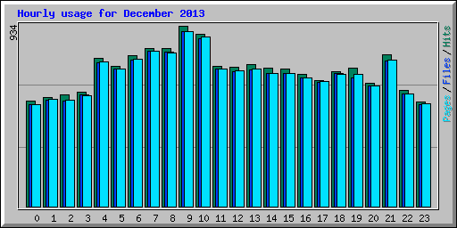 Hourly usage for December 2013