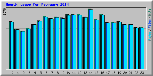 Hourly usage for February 2014