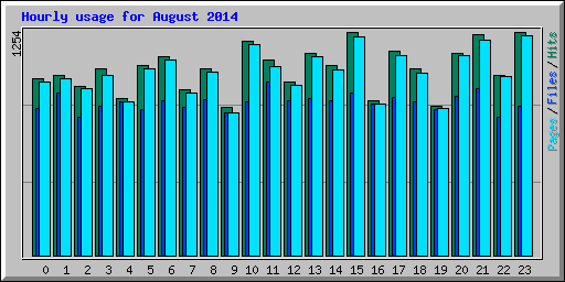 Hourly usage for August 2014