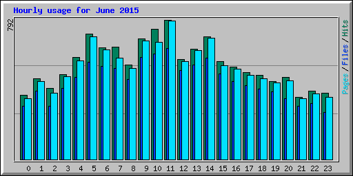 Hourly usage for June 2015