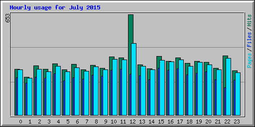 Hourly usage for July 2015