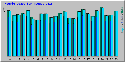Hourly usage for August 2016