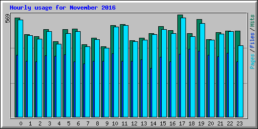 Hourly usage for November 2016