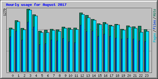 Hourly usage for August 2017