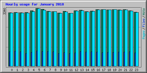 Hourly usage for January 2018