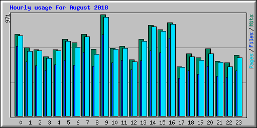 Hourly usage for August 2018