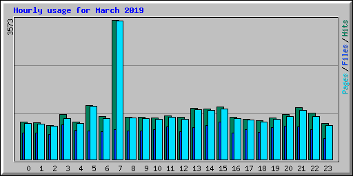 Hourly usage for March 2019