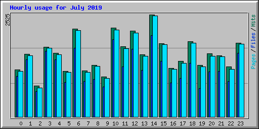 Hourly usage for July 2019