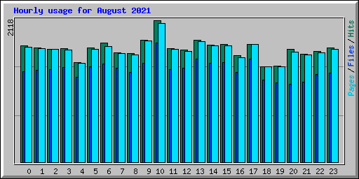 Hourly usage for August 2021