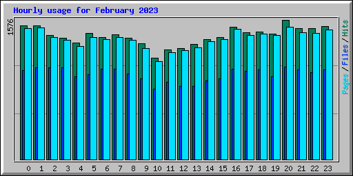 Hourly usage for February 2023