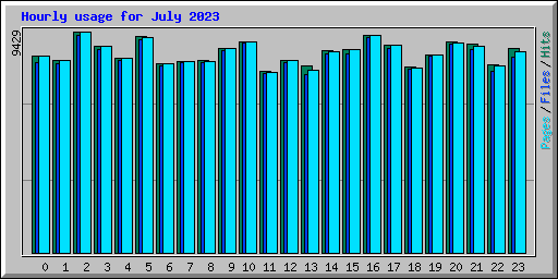 Hourly usage for July 2023