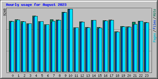 Hourly usage for August 2023